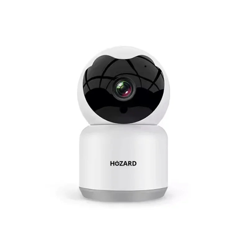 Vit trådlös övervakningskamera för hem och företag, modern design, lins fram