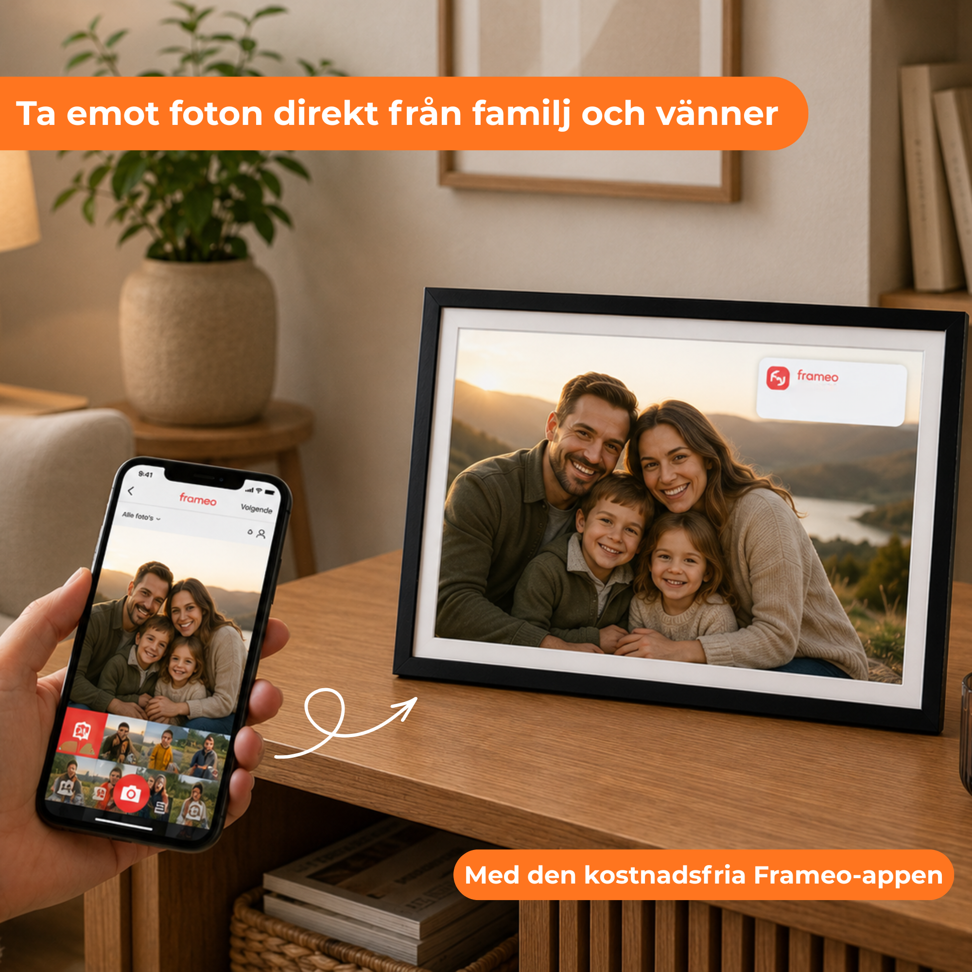 Digital fotoram 32GB – WiFi + Frameo App – Fotoram – 15,6 tum – IPS Touchscreen
