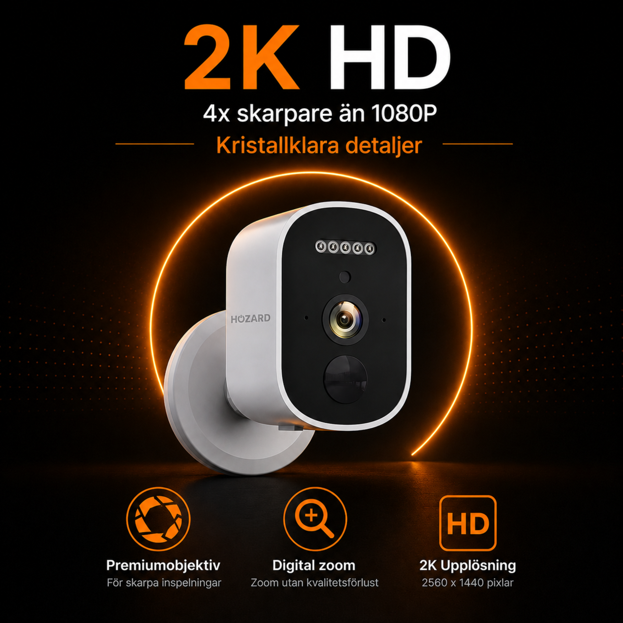 2K Batteridriven övervakningskamera utomhus – Trådlös WiFi-kamera – Inkl. 32 GB SD-kort