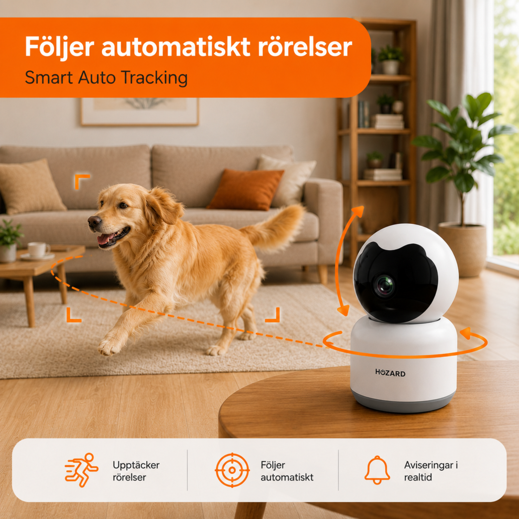 Säkerhetskamera – 1080P – Husdjurskamera – WiFi – Paket A till D