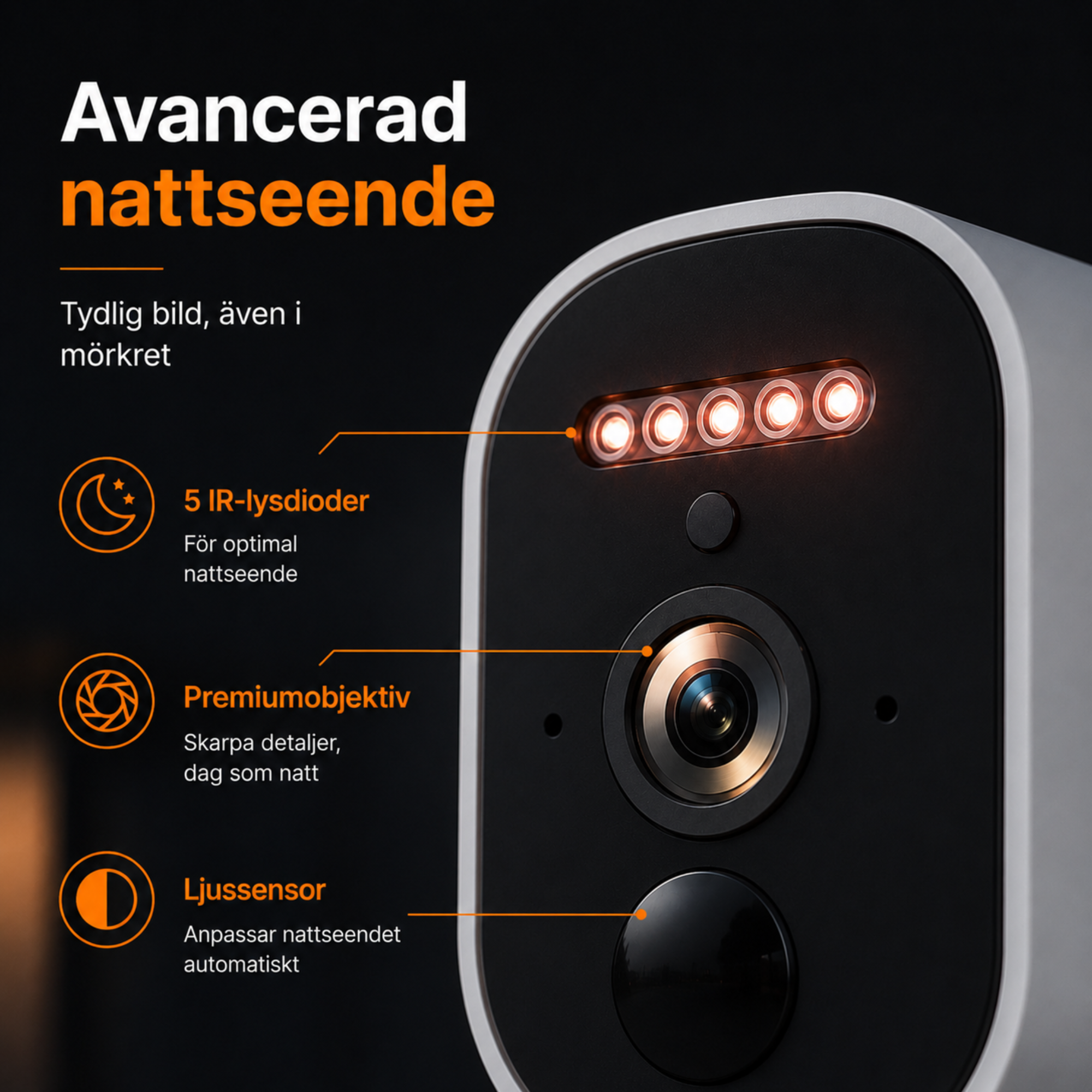 2K Batteridriven övervakningskamera utomhus – Trådlös WiFi-kamera – Inkl. 32 GB SD-kort