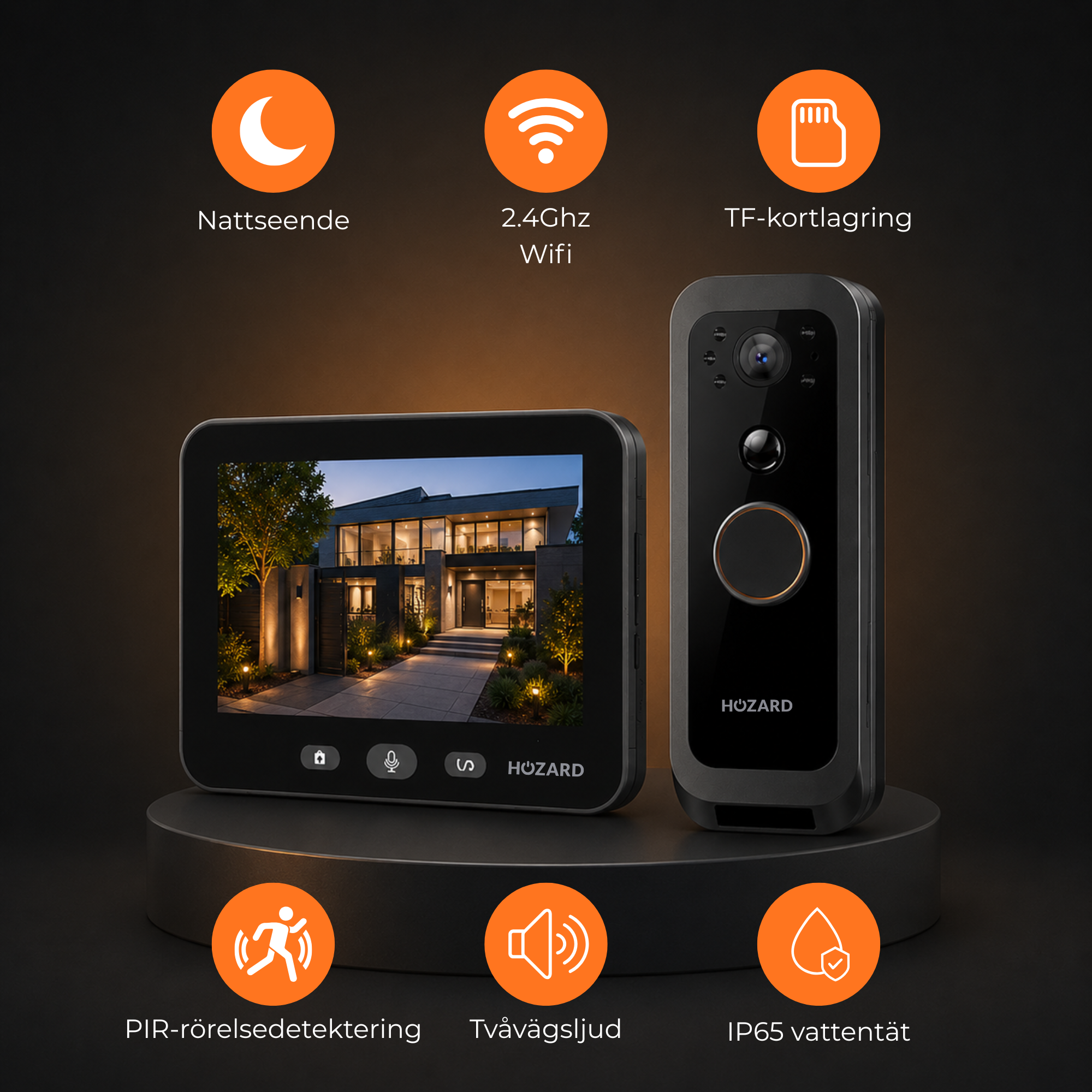 Dörrklocka med kamera – WiFi + App + Rörelsedetektor – Trådlös videodörrklocka – 32 GB