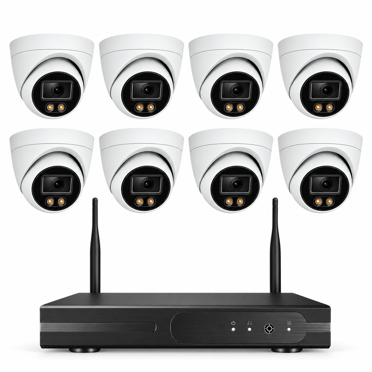 8x 2K Säkerhetskameraset - CCTV WiFi Övervakningskamera