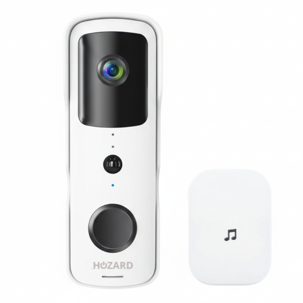 Dörrklocka med kamera och DingDong – Trådlös videodörrklocka – 5200 mAh – Vit