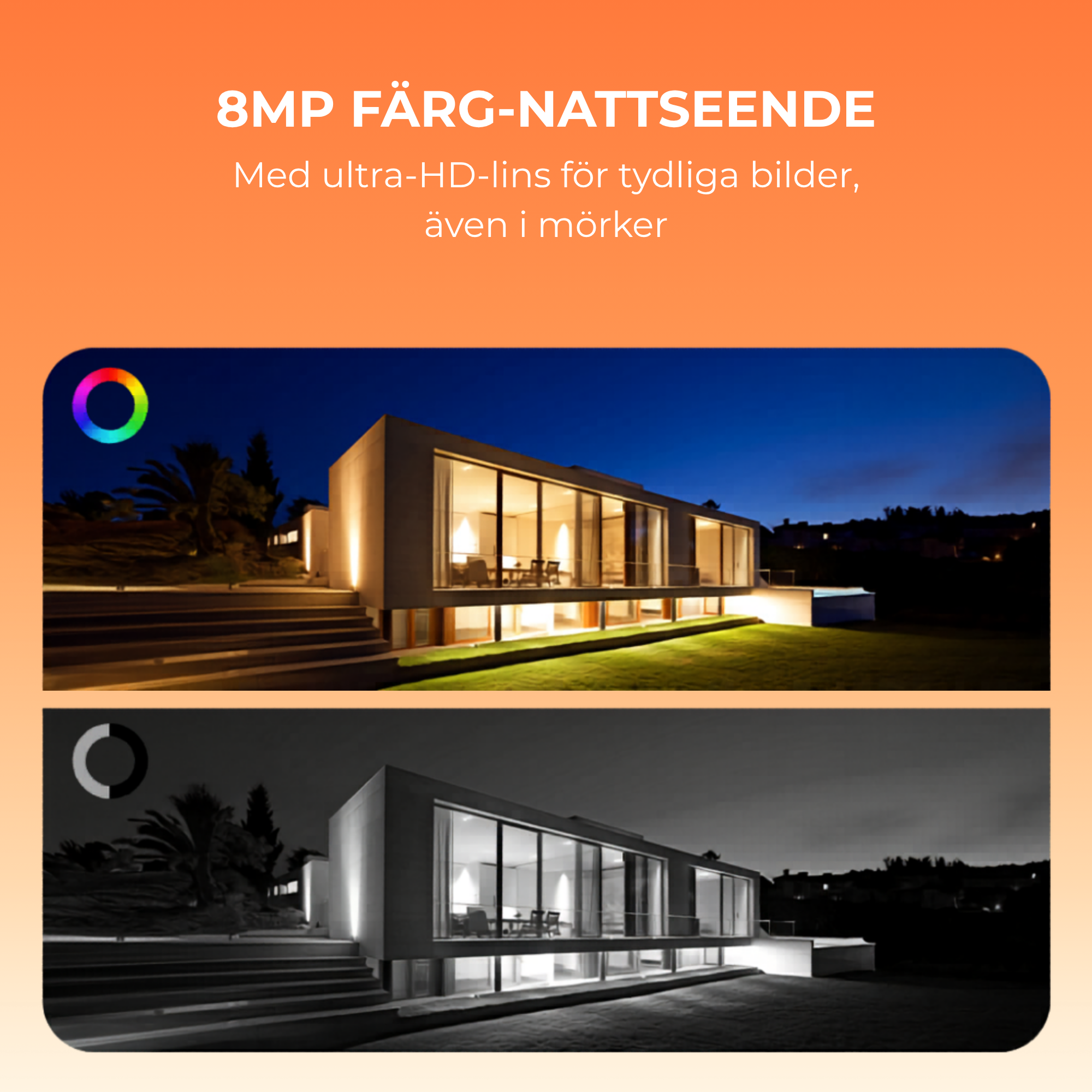 4K UHD 4x utomhusövervakningskamera - Solcell & IP66 + HomeBase 64 GB