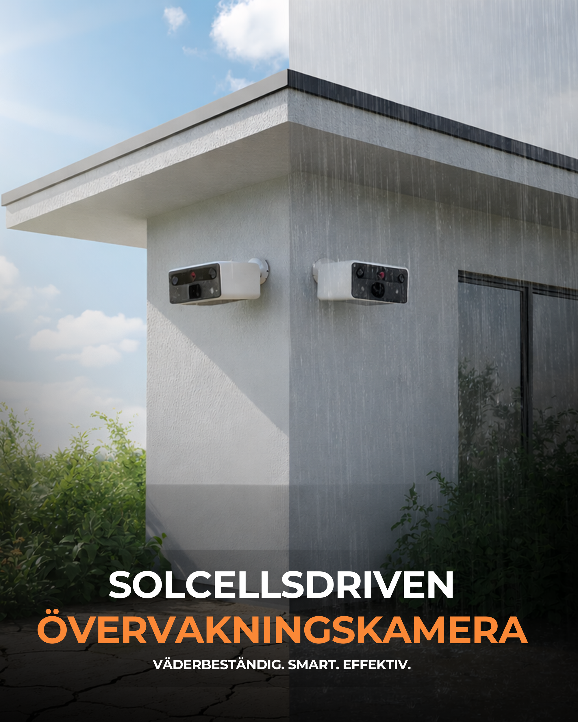 2K Utomhuskamera med mörkerseende – Trådlös FHD-övervakningskamera med solpanel – IP66 – WiFi med app – inkl. 32 GB