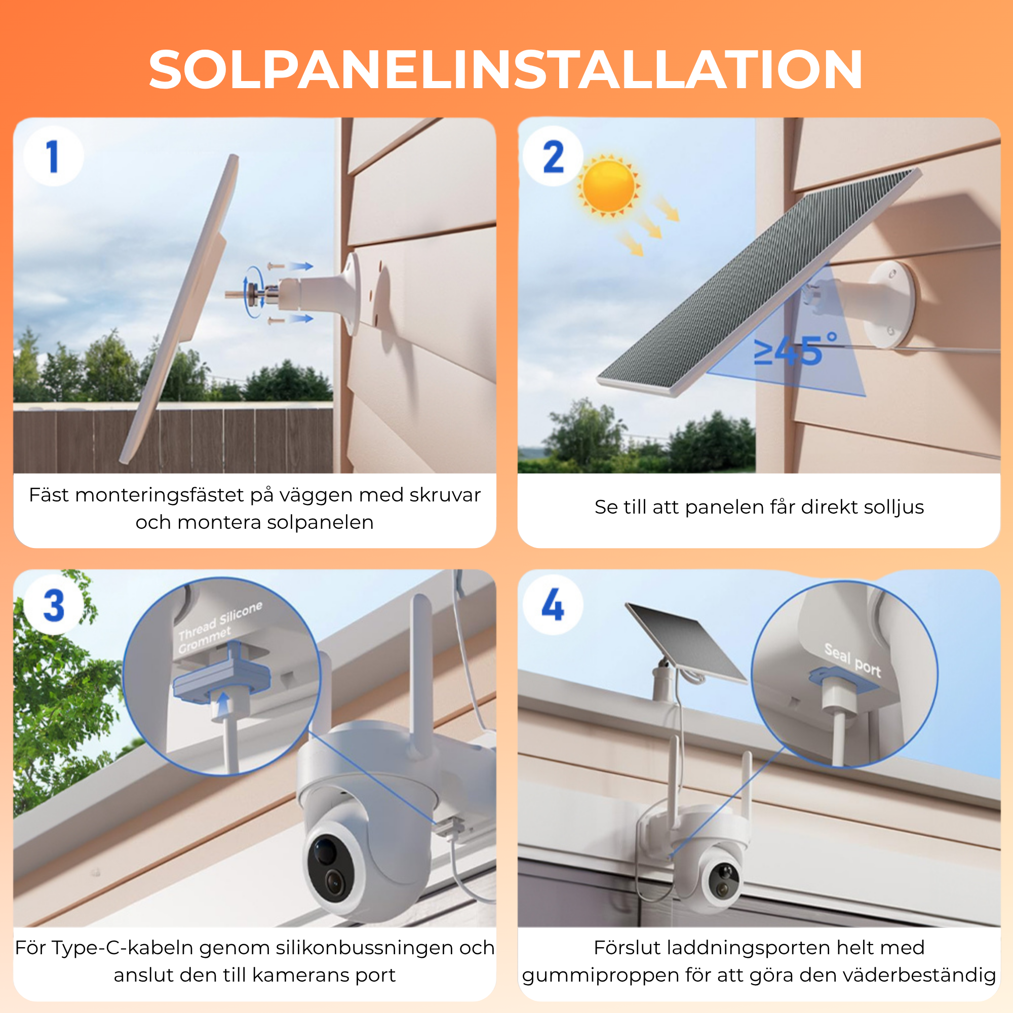 4K UHD 4x utomhusövervakningskamera - Solcell & IP66 + HomeBase 64 GB