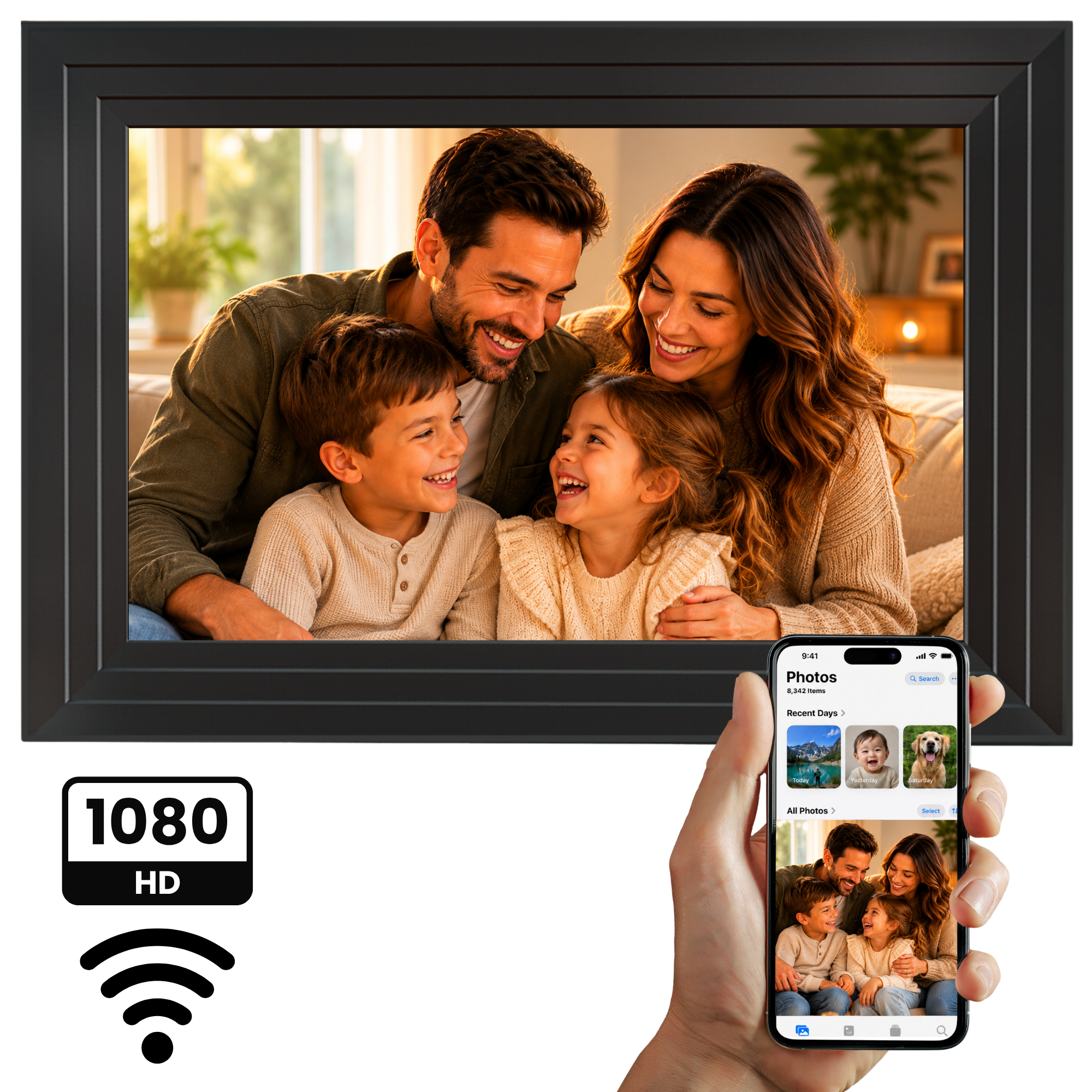 Digital fotoram 32GB – WiFi + Frameo App – Fotoram – 10,1 tum – IPS Touchscreen