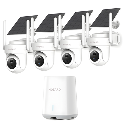 4K UHD 4x utomhusövervakningskamera - Solcell & IP66 + HomeBase 64 GB