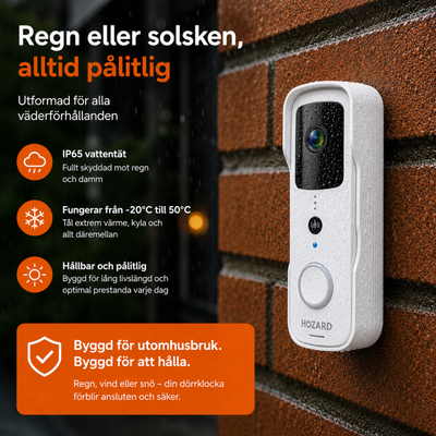 Dörrklocka med kamera och DingDong – Trådlös videodörrklocka – 5200 mAh – Vit
