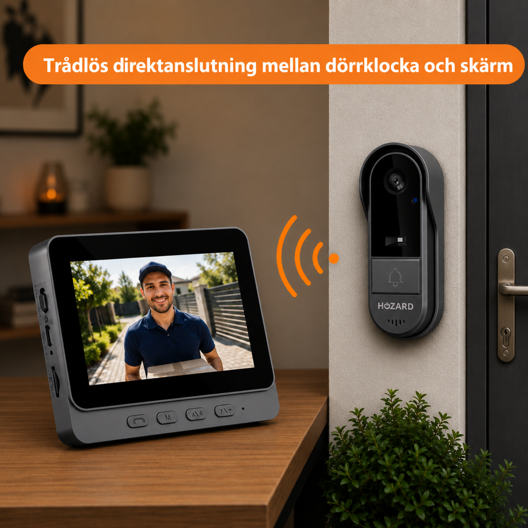 Dörrklocka med kamera – Video-dörrklocka – WiFi – 4,3" IPS-skärm
