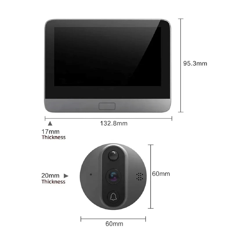 Dörrklocka med kamera – Videodörrklocka – 166° - 5000 mAh batteri