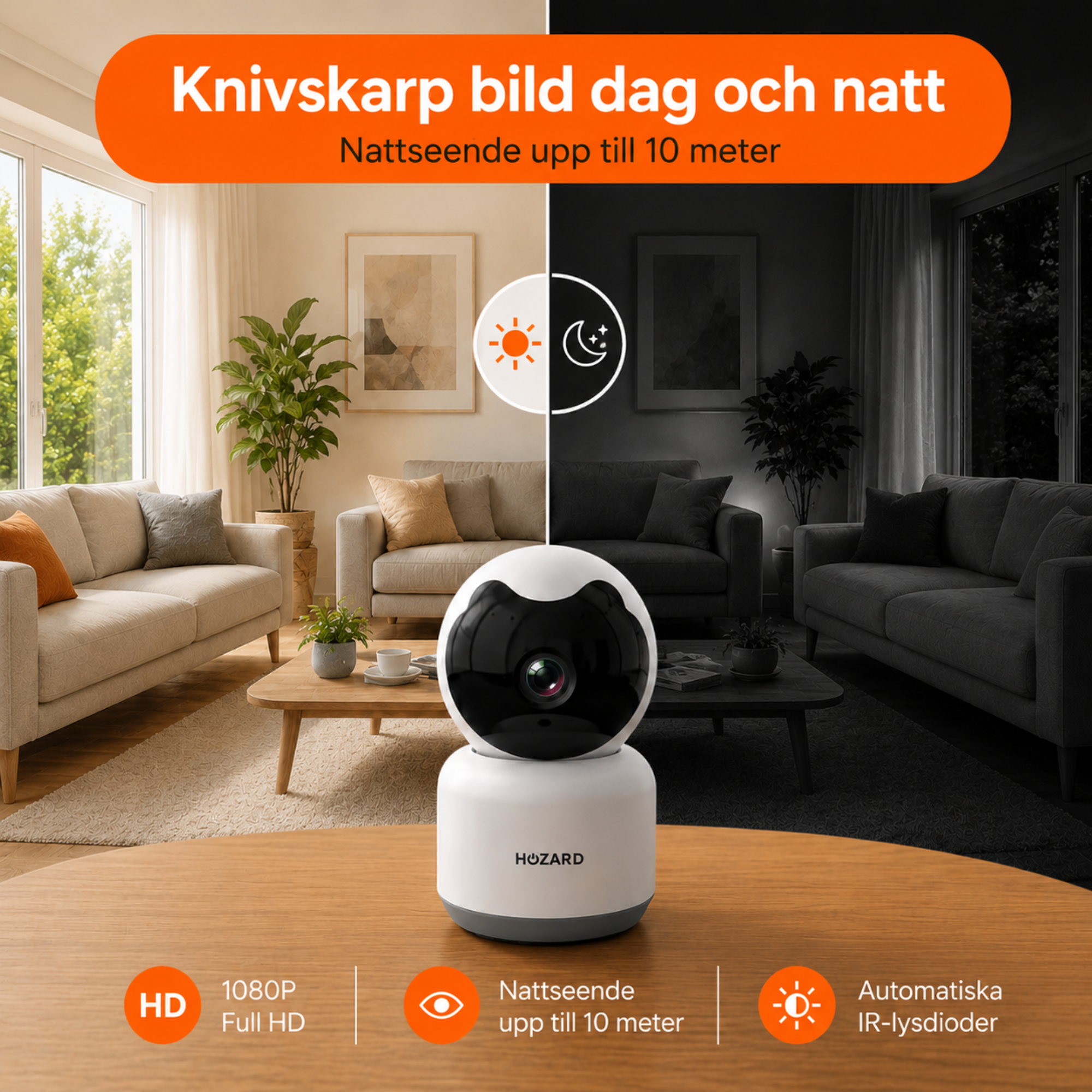 Säkerhetskamera – 1080P – Husdjurskamera – WiFi – Paket A till D