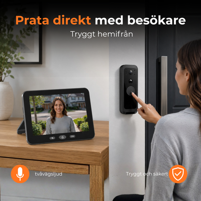 Dörrklocka med kamera – WiFi + App + Rörelsedetektor – Trådlös videodörrklocka – 32 GB