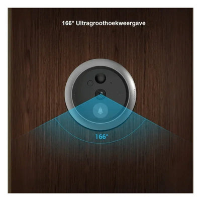 Dörrkikare med kamera, 166° vidvinkel, monterad på trädörr, övervakning för hem