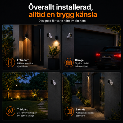 2K Batteridriven övervakningskamera utomhus – Trådlös WiFi-kamera – Inkl. 32 GB SD-kort
