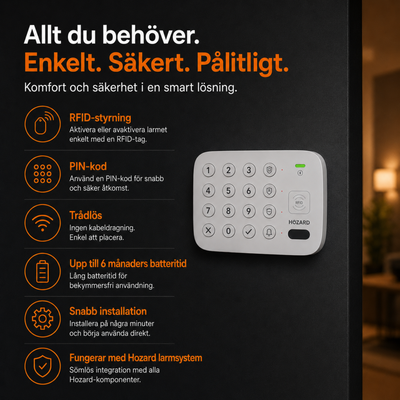Smart kontrollpanel V2 – Lång batteritid – 2 RFID-taggar