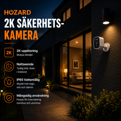 2K Batteridriven övervakningskamera utomhus – Trådlös WiFi-kamera – Inkl. 32 GB SD-kort