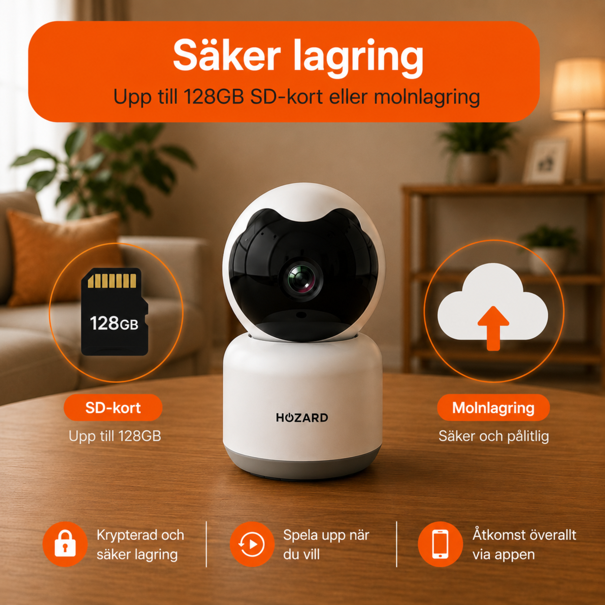 Säkerhetskamera – 1080P – Husdjurskamera – WiFi – Paket A till D