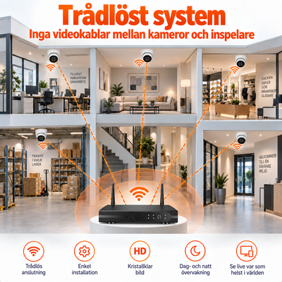 8x 2K Säkerhetskameraset - CCTV WiFi Övervakningskamera