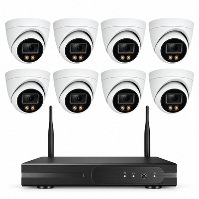 8x 2K Säkerhetskameraset - CCTV WiFi Övervakningskamera