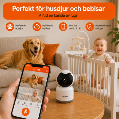 Säkerhetskamera – 1080P – Husdjurskamera – WiFi – Paket A till D