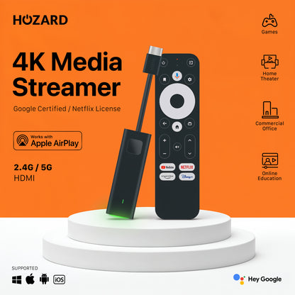 Google TV 4K UHD Mediastreamer – Certifierad för YouTube & inbyggd Chromecast