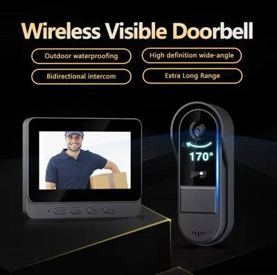 Trådlös videodörrklocka med HD vidvinkelkamera, tvåvägskommunikation och vattentät design