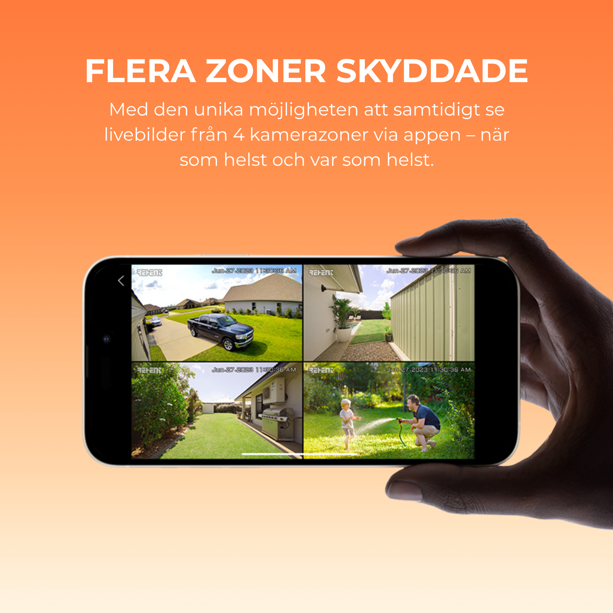 4K UHD 4x utomhusövervakningskamera - Solcell & IP66 + HomeBase 64 GB