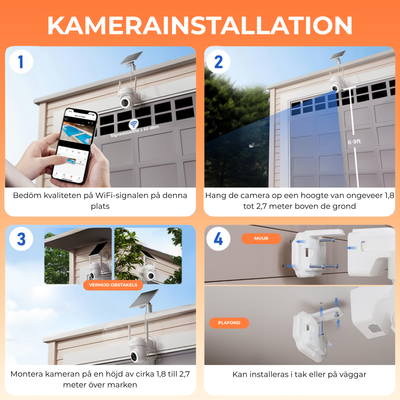 4K UHD 4x utomhusövervakningskamera - Solcell & IP66 + HomeBase 64 GB