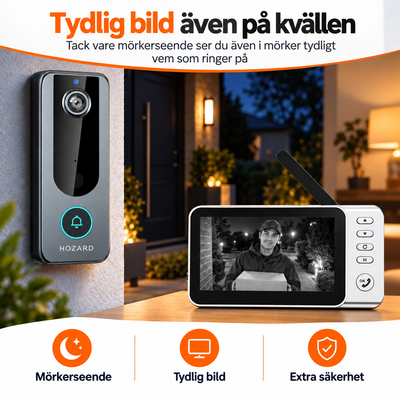 Videodörrklocka med monitor - 4,5-tums skärm
